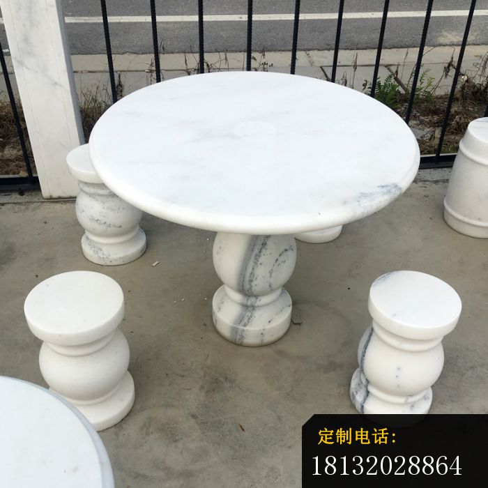 石雕圆桌凳，庭院桌凳石雕_700*700