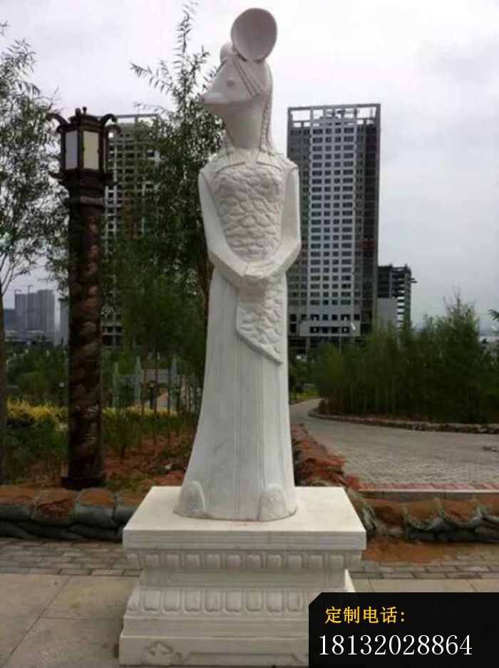兽首人身十二生肖石雕，公园景观石雕 (3)_700*936