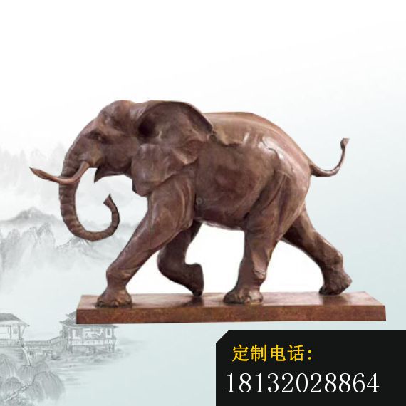 晚霞红大象石雕公园动物石雕_570*570