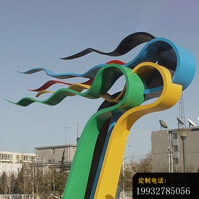 不锈钢彩色飘带  广场景观雕塑 (1)_800*800
