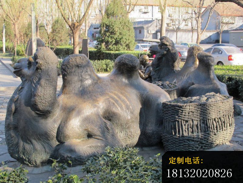卧着的骆驼铜雕，公园动物铜雕 (2)_800*603