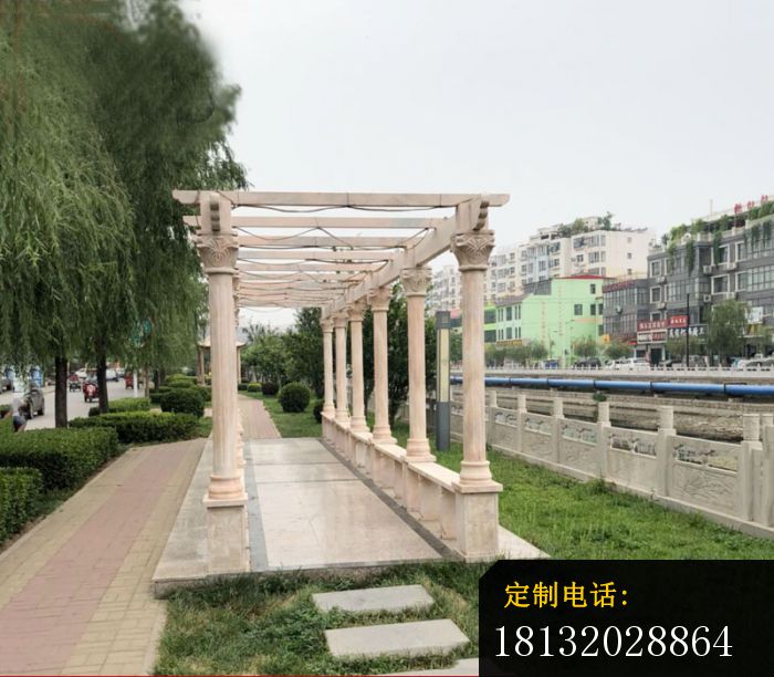 晚霞红走廊石雕，公园石雕长廊 (4)_700*612