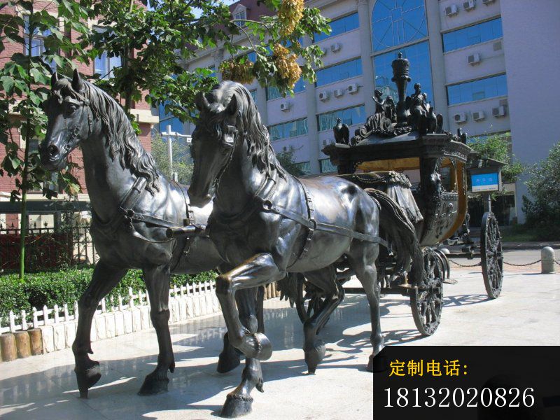 西方马车铜雕，步行街景观铜雕_800*600