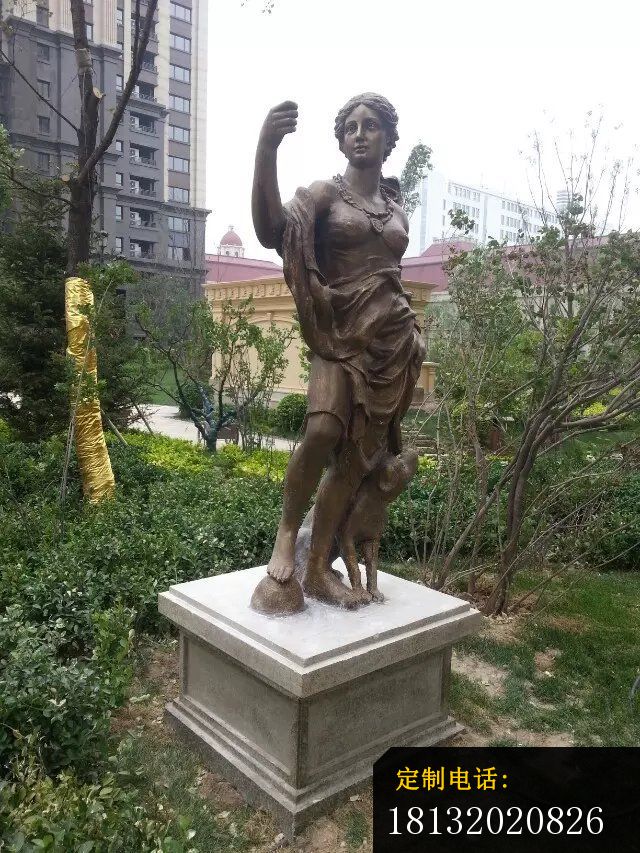 西方女人铜雕，公园人物铜雕_640*853