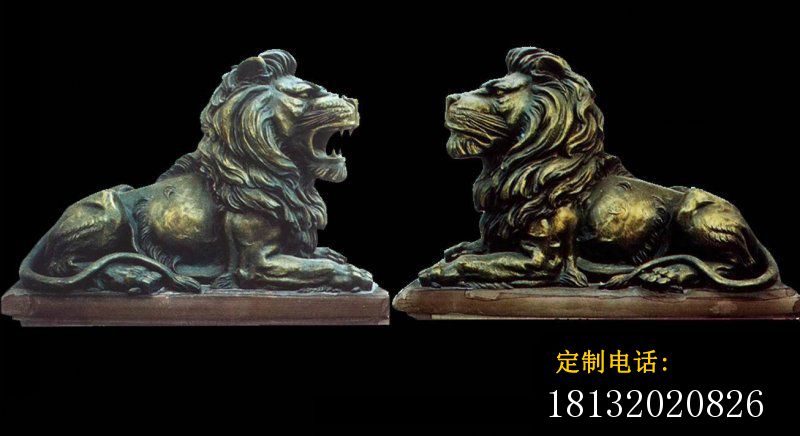 西洋狮子铜雕，门口狮子雕塑_800*436