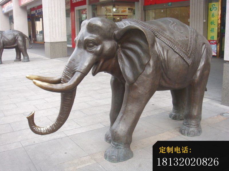 祥和如意大象铜雕，门口大象雕塑_800*600