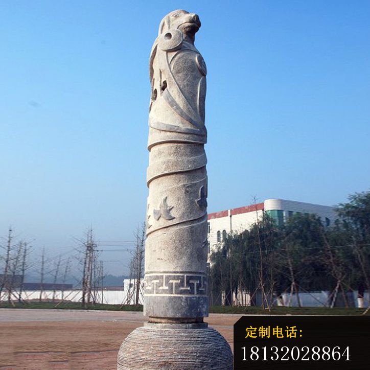 12生肖石柱广场景观雕塑_724*724