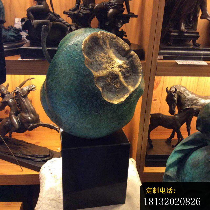 咬了一口的苹果铜雕，公园景观铜雕_800*800