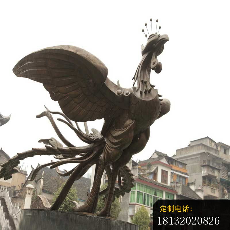展翅的凤凰铜雕，广场景观铜雕_800*800