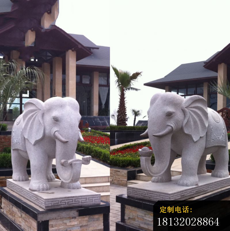 大理石大象雕塑别墅动物雕塑_799*800
