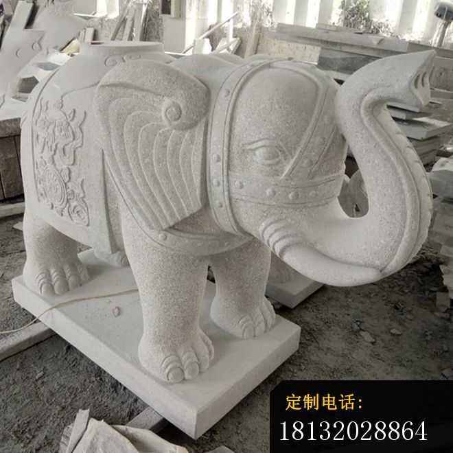 大理石大象公园动物雕塑 (3)_660*660
