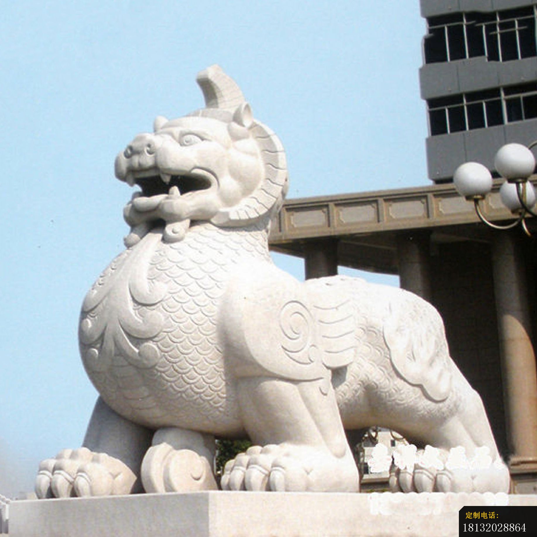 大理石独角兽雕塑寺庙神兽雕塑_1835*1835