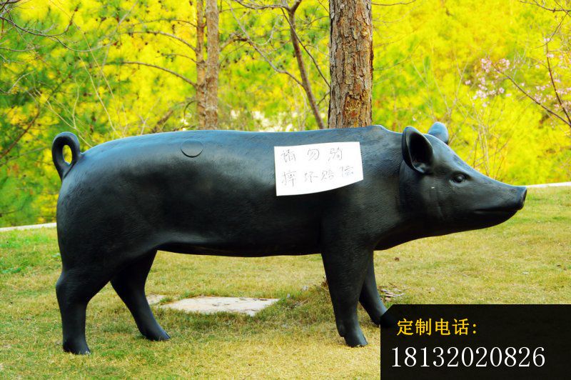 猪铜雕，公园动物铜雕_800*532