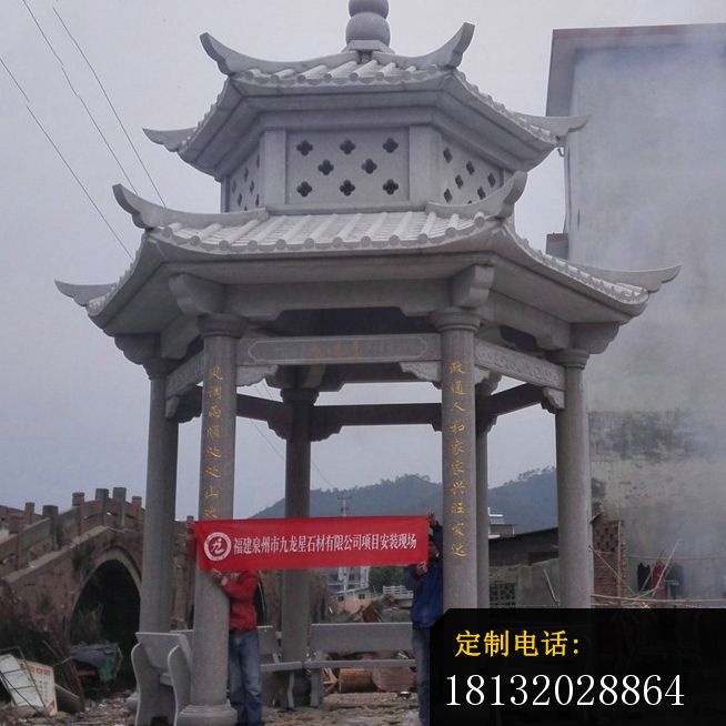 大理石凉亭双层凉亭石雕_654*654