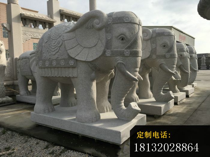 大理石缅甸大象公园景观石雕 (4)_700*525