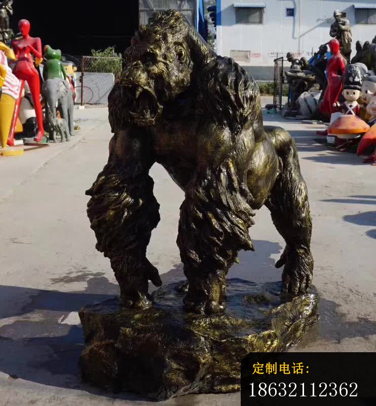 大猩猩动物铜雕 (7)_742*800