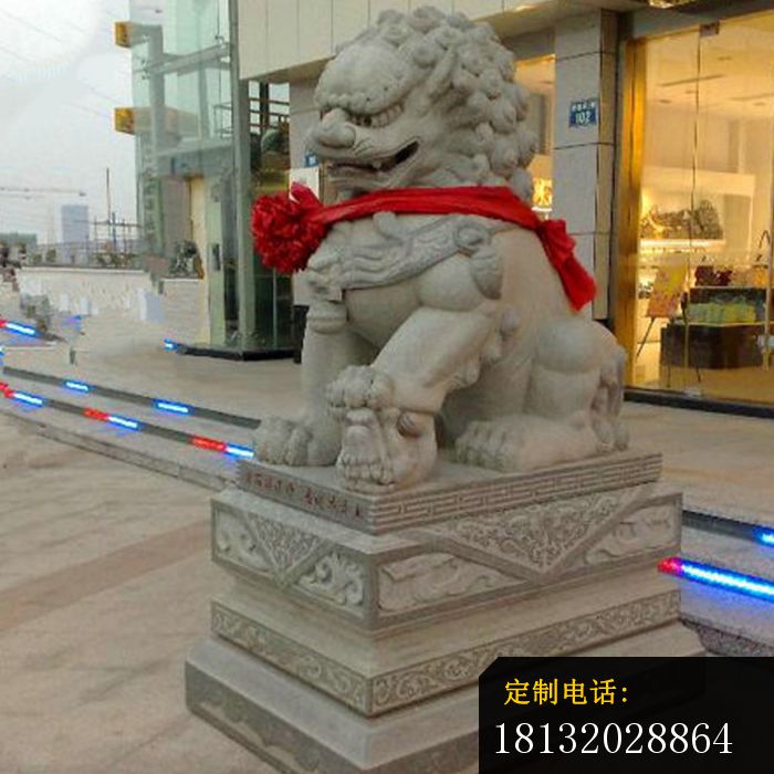 大理石狮子商场景观雕塑_700*700
