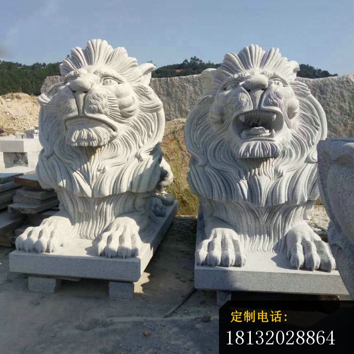 大理石西洋狮雕塑欧式石狮子_700*700