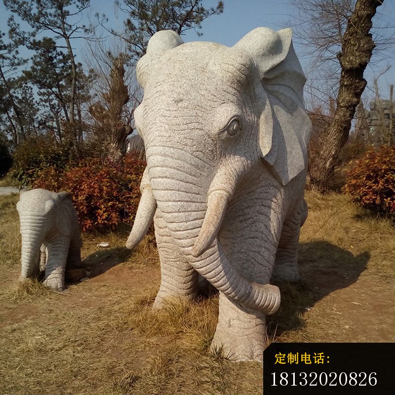 大理石大象公园动物石雕 (1)_800*800