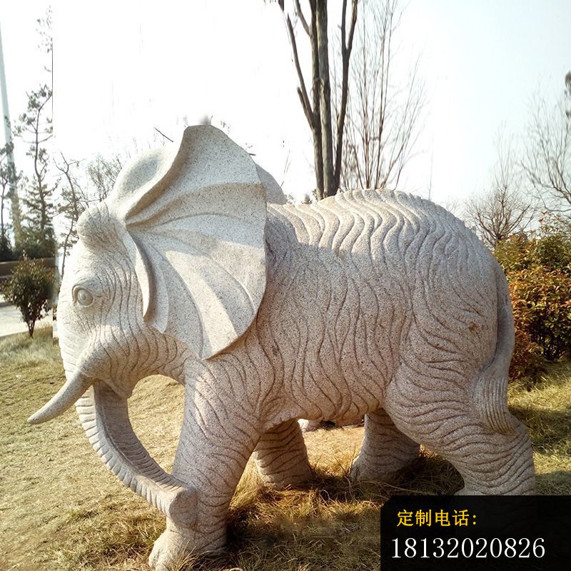 大理石大象公园动物石雕 (2)_800*800