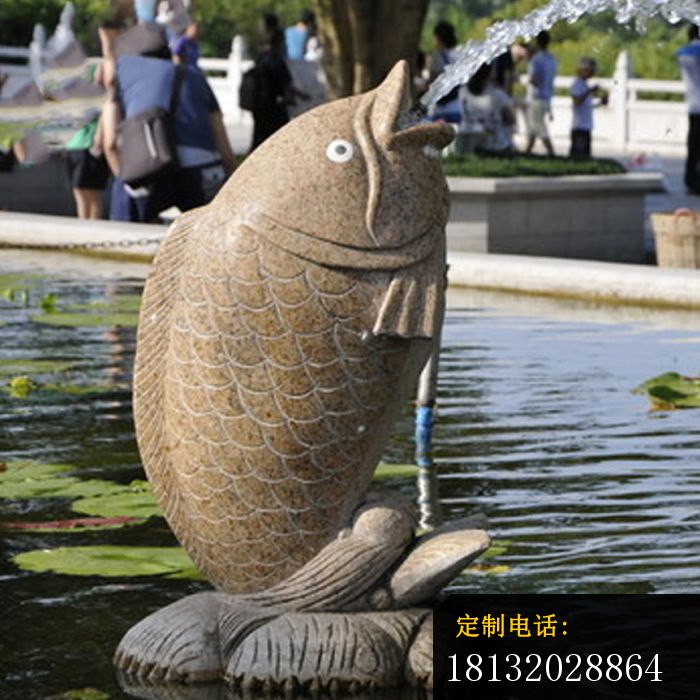 大理石鱼喷泉雕塑公园景观雕塑_700*700