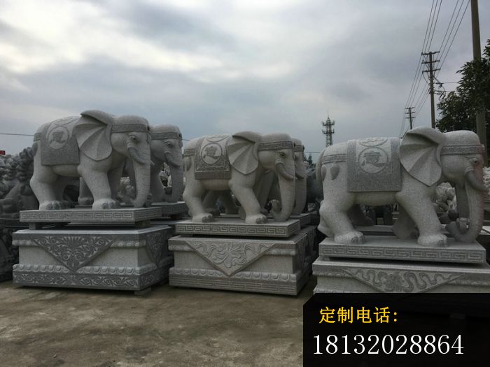 仿古大象石雕公园动物雕塑_700*525