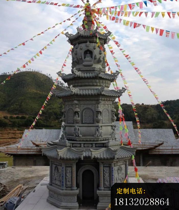 仿古多层宝塔石雕寺庙景观石雕_700*819