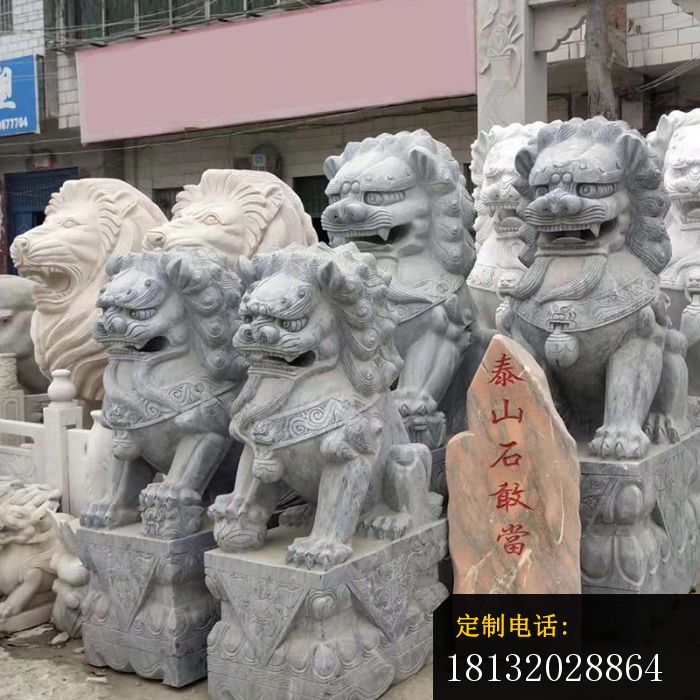 仿古狮子雕塑园林景观石雕_700*700