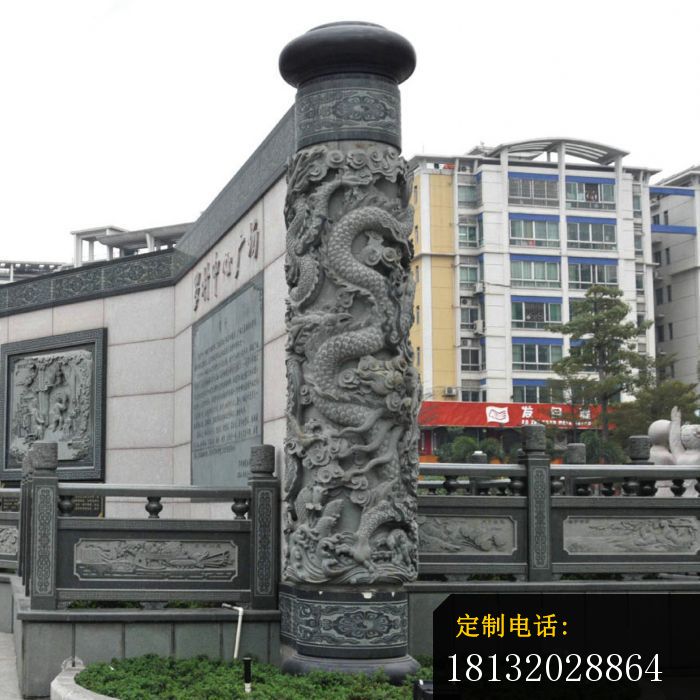 仿古石龙柱公园景观石雕_700*700