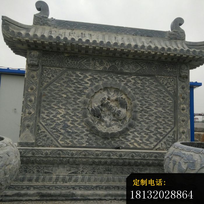 仿古石影壁园林景观石雕 (1)_700*700