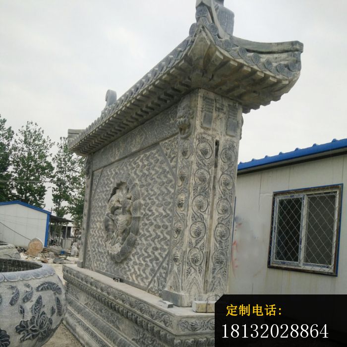 仿古石影壁园林景观石雕 (2)_700*700