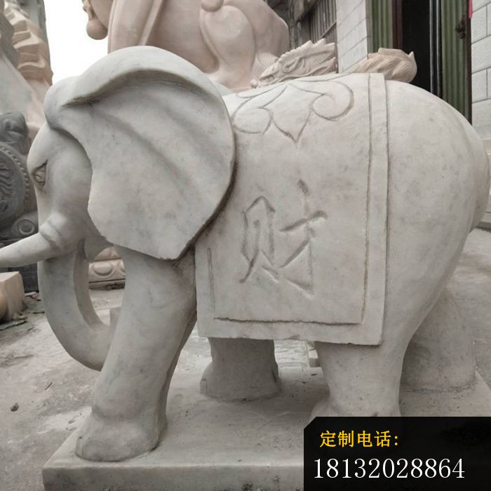 公园动物雕塑大理石大象 (1)_700*700