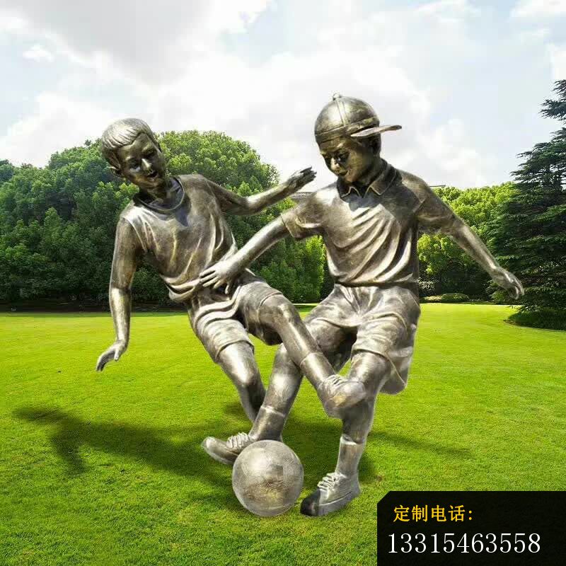 铜雕校园踢球儿童雕塑 (2)_800*800
