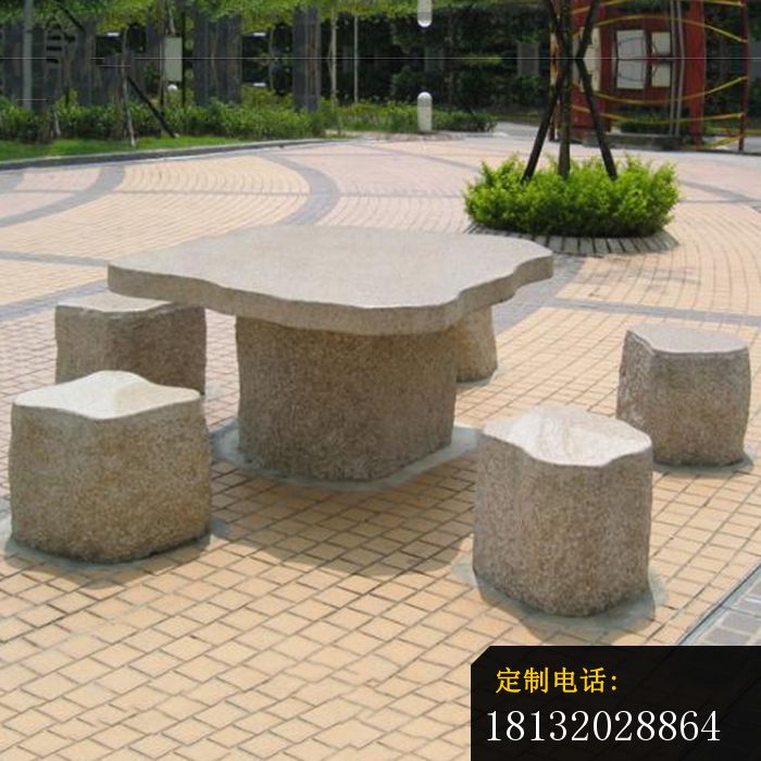 公园景观雕塑大理石桌凳_700*700