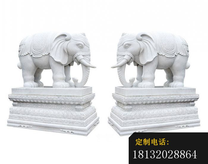 汉白玉大象雕塑招财大象石雕_700*550