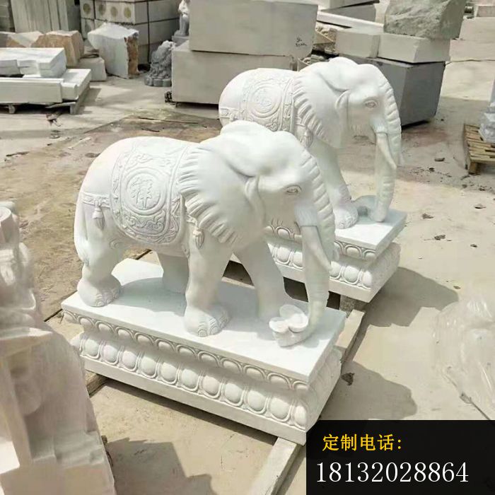 汉白玉大象雕塑招财动物石雕_700*700