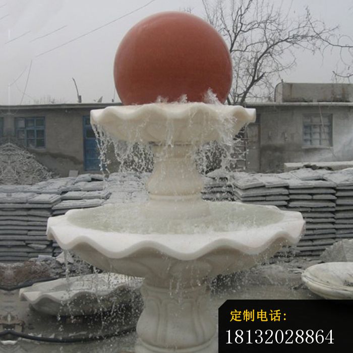 汉白玉风水球喷泉公园景观石雕_700*700