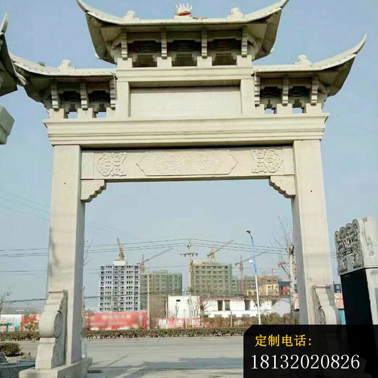 单门石牌坊道路牌坊石雕_750*750