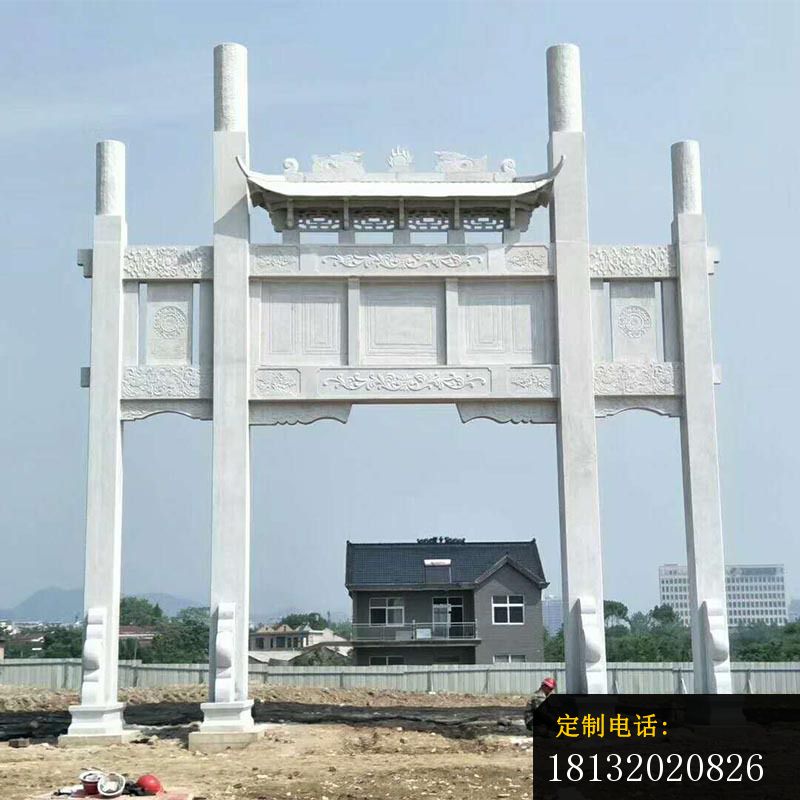 道路石牌坊三门牌坊石雕 (1)_800*800