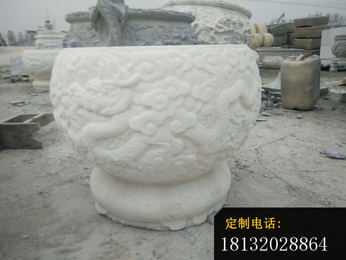 汉白玉龙浮雕水缸招财石水缸 (2)_700*525
