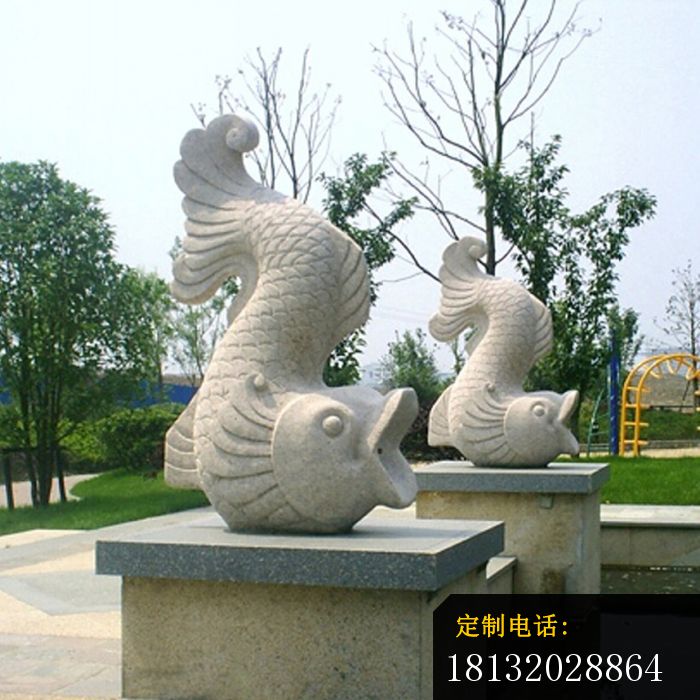 鲤鱼喷泉石雕公园景观雕塑_700*700