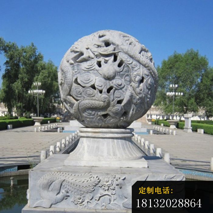 龙浮雕球喷泉石雕公园景观雕塑_700*700