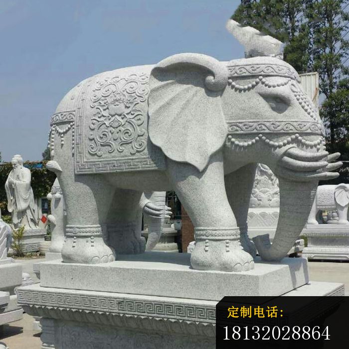 缅甸大象石雕别墅景观雕塑 (1)_700*700