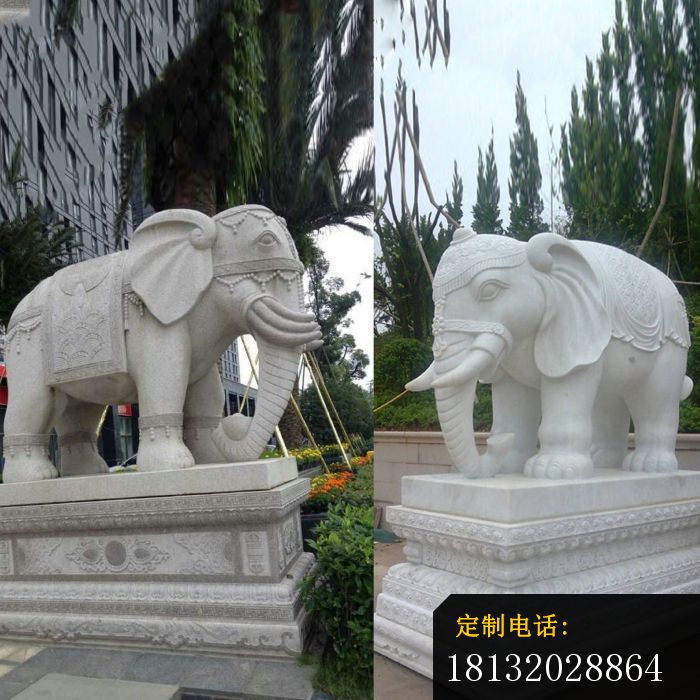 缅甸大象石雕别墅景观雕塑 (2)_700*700