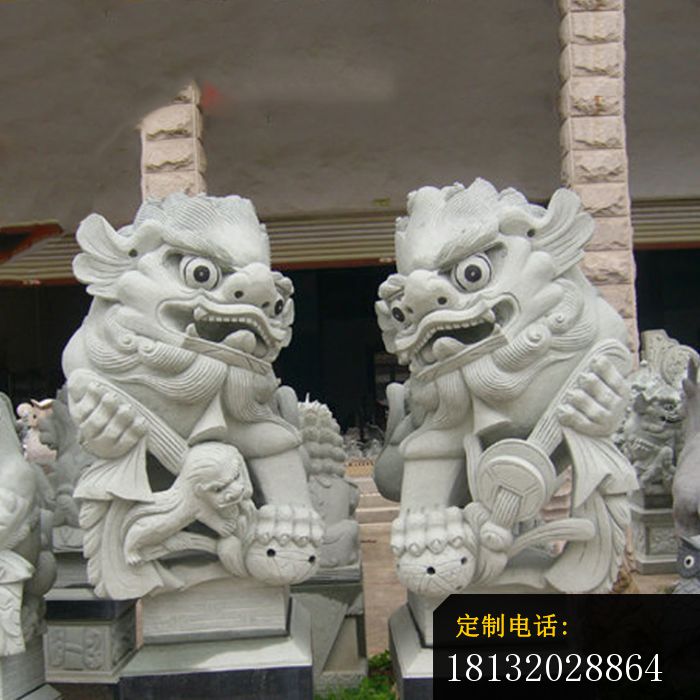 南方狮子石雕寺庙景观雕塑_700*700