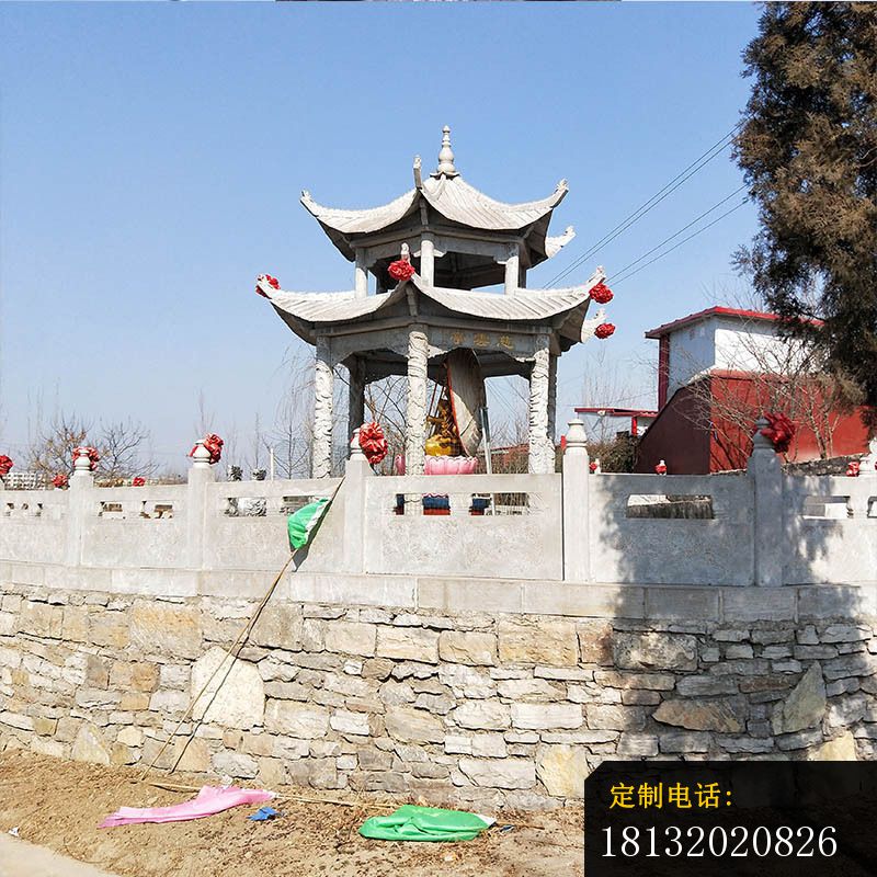 仿古双层石凉亭园林景观雕塑 (1)_800*800