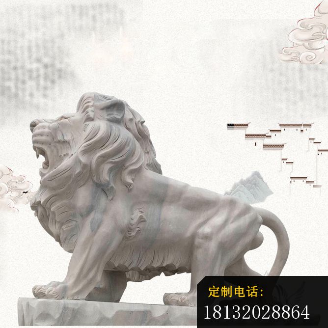 欧式石狮子公园动物雕塑 (1)_668*668