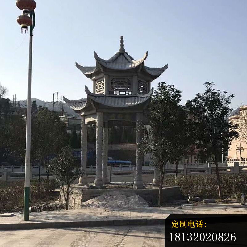 仿古双层石凉亭园林景观雕塑 (2)_800*800