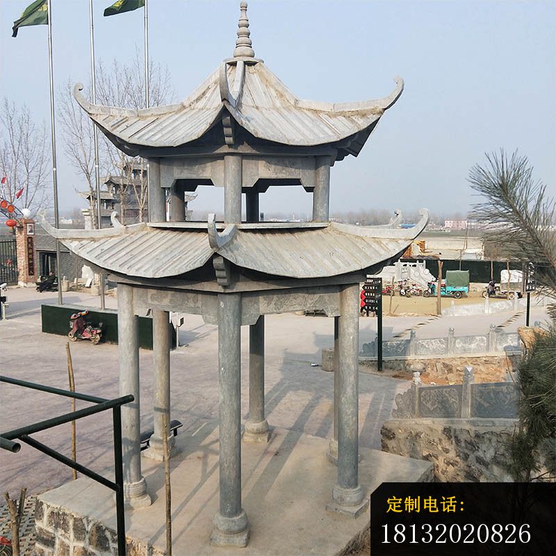 仿古双层石凉亭园林景观雕塑 (3)_800*800