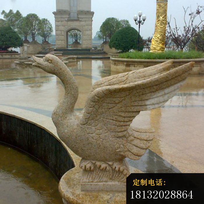 砂岩天鹅喷泉石雕公园景观雕塑_700*700